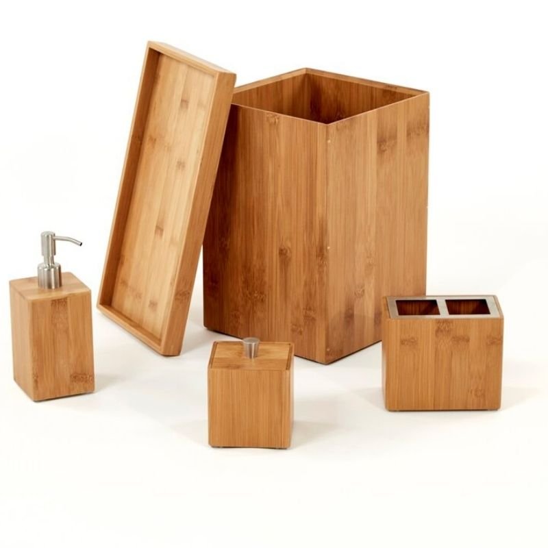 Brown Wood Bathroom Set - United Trade World