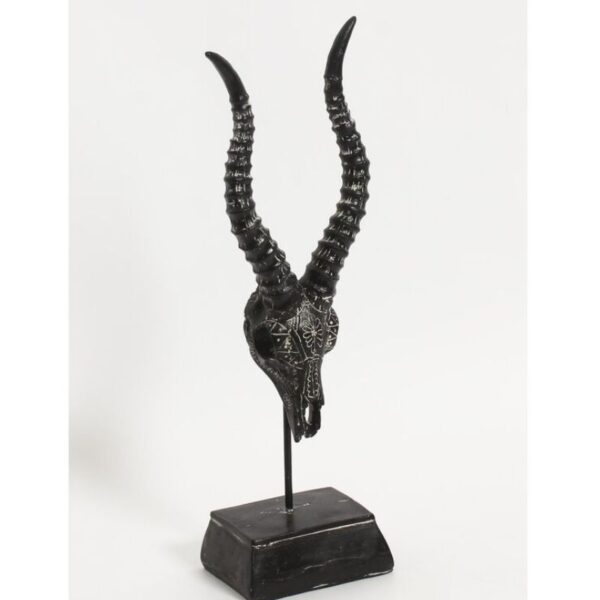 Black Skull and Horn Bust