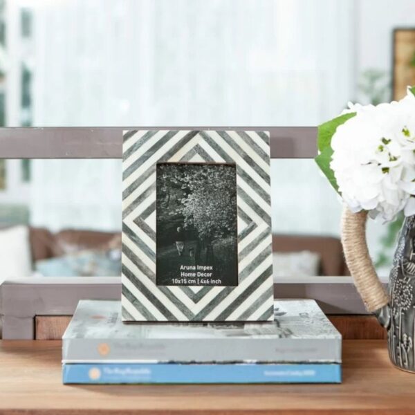 Chevron Inlay Bone Picture Frame